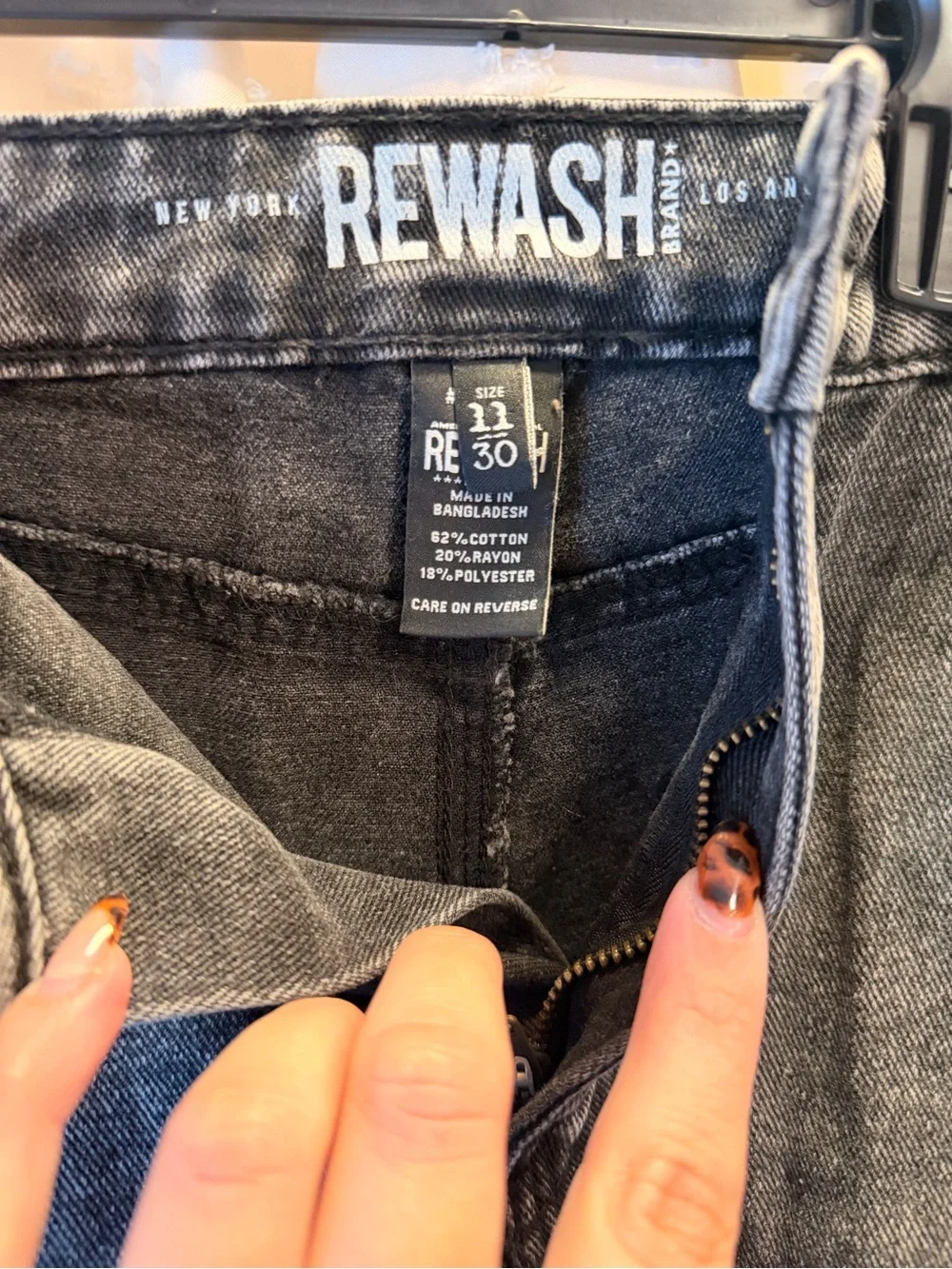 Rewash Black Washed Denim Cutoff Shorts